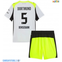 Camisa de time de futebol Borussia Dortmund Ramy Bensebaini #5 Replicas 2º Equipamento Infantil 2025-26 Manga Curta (+ Calças curtas)